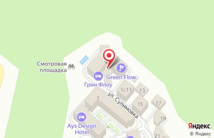 Отель Green Flow в Сочи на карте