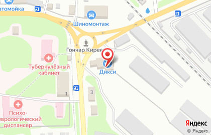 Супермаркет Дикси на улице Пушкина на карте