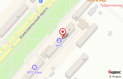 Магазин Десяточка на Комсомольском проспекте на карте
