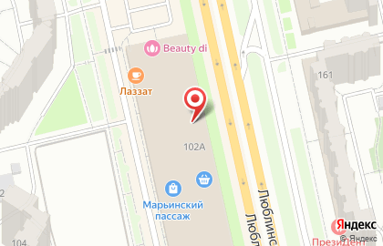 Ногтевая студия Beverly Hills на метро Марьино на карте
