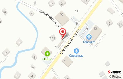 Киоск по продаже хлебобулочных изделий на Советском проспекте на карте