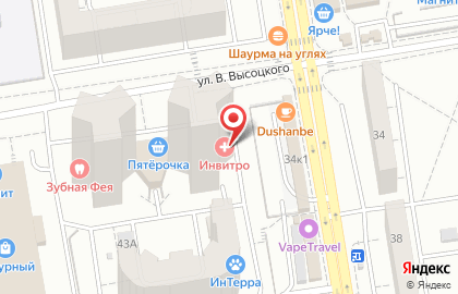 Медицинская компания Инвитро в Октябрьском районе на карте