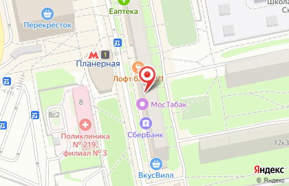 Магазин Добрынинский на Планерной улице на карте
