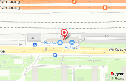 Автомойка на улице Красных Зорь на карте