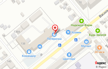 Супермаркет Пятёрочка на Васильевской улице на карте