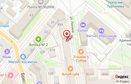 Фирменный салон сотовой связи МТС на улице Ленина на карте