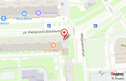 Продуктовый магазин Микс на улице Ижорского Батальона на карте