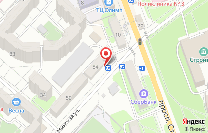 Супермаркет Пятёрочка на Минской улице на карте