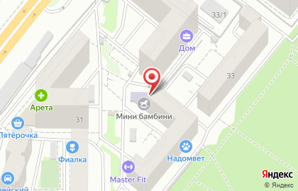 Частный детский сад Mini Bambini на улице Антонова-Овсеенко на карте