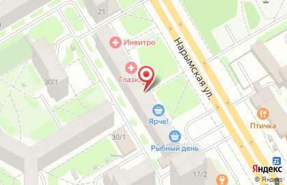 Сеть супермаркетов Холидей Классик в Железнодорожном районе на карте