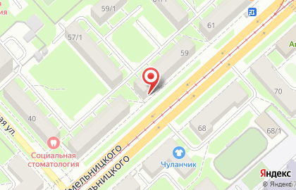 Кондитерский магазин Сладкое желание на улице Богдана Хмельницкого на карте