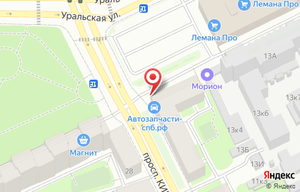 Магазин автотоваров в Василеостровском районе на карте