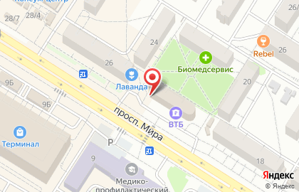 Салон сотовой связи МегаФон в Советском районе на карте