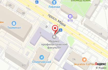 Омский государственный медицинский университет в Советском округе на карте