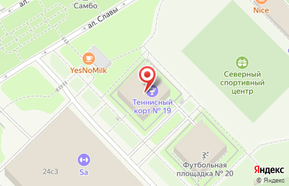 Теннисный корт Лужники на карте