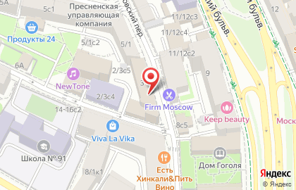 Медицинский центр МеседКлиника в Мерзляковском переулке на карте