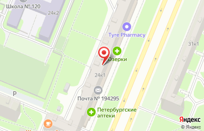 Бар Суши WOK на проспекте Просвещения на карте