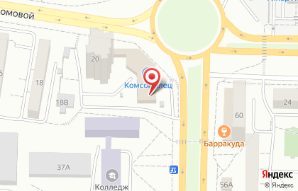 Мебельный салон Кама в Комсомольском районе на карте