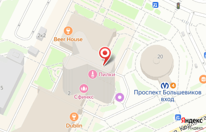 Магазин цифровой и бытовой техники DNS на метро Проспект Большевиков на карте