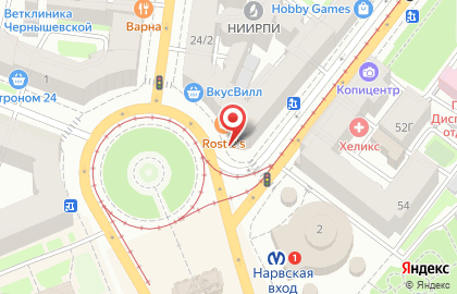 CoffeeGo на метро Нарвская на карте
