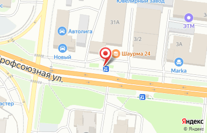 Киоск по продаже кондитерских изделий Славянский на Профсоюзной улице на карте