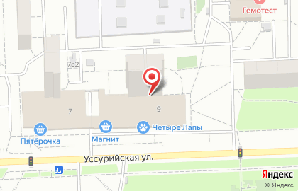 Ветеринарная клиника Ветпомощь «Любимчик» на Уссурийской улице на карте