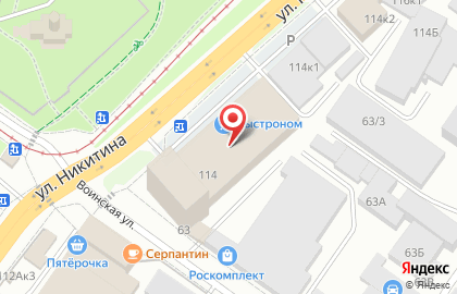 Сеть супермаркетов Быстроном на улице Никитина на карте