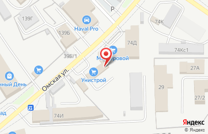 Магазин строительных материалов Унистрой на Омской улице на карте