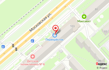 Супермаркет Перекресток на Московской улице на карте