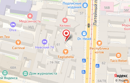 Литейный двор в Санкт-Петербурге на карте