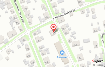 Магазин автотоваров Автомиг в Комсомольском переулке, 13 в Перевозе на карте