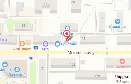 Магазин овощей и фруктов на Московской улице на карте