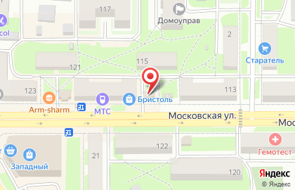 Киоск бытовой химии на Московской улице на карте