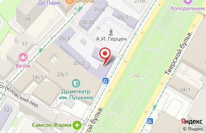 Литературный институт им. А.М. Горького в Пресненском районе на карте