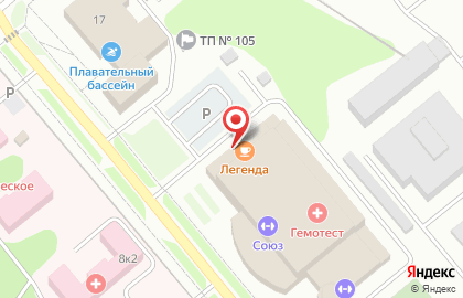 Бар Легенда в Заречном на карте