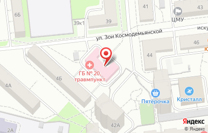 Центральная городская больница №20 в Чкаловском районе на карте