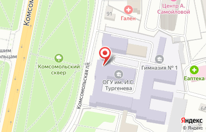 ОГУ, Орловский Государственный Университет в Заводском районе на карте