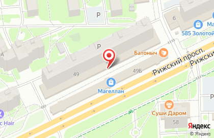 Супермаркет Пятёрочка на Рижском проспекте на карте