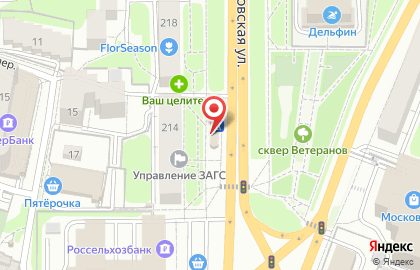 Киоск по продаже овощей и фруктов на Московской улице на карте