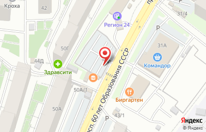 Автостоянка в Красноярске на карте