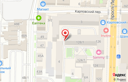 Продовольственный магазин на проспекте Ленина на карте