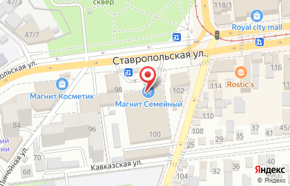 Гипермаркет Магнит Семейный на Ставропольской улице на карте