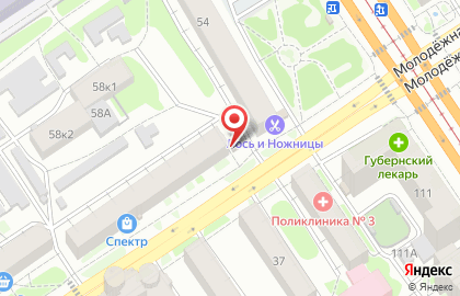 Киоск по продаже фруктов и овощей в Барнауле на карте