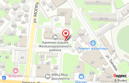Управление пенсионного фонда России в Железнодорожном районе на карте