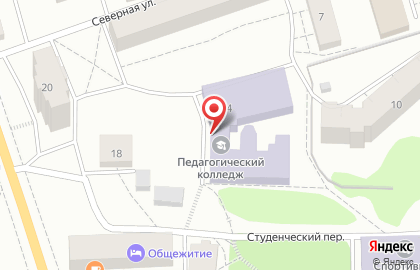 Петрозаводский педагогический колледж в Студенческом переулке на карте