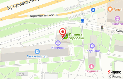 Аптека Планета здоровья на метро Славянский бульвар на карте
