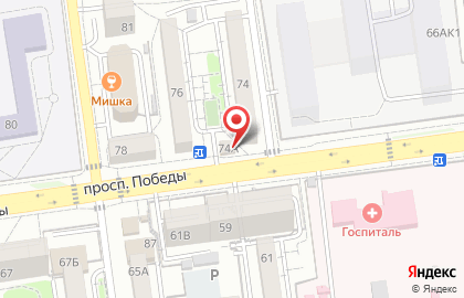 Клен на проспекте Победы на карте