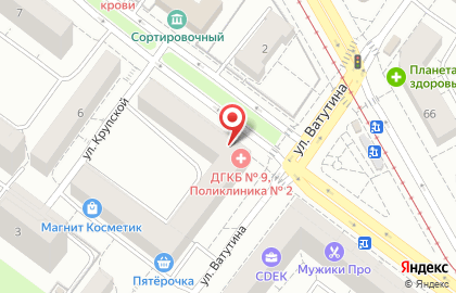 Детская городская клиническая больница №9 на улице Миномётчиков на карте