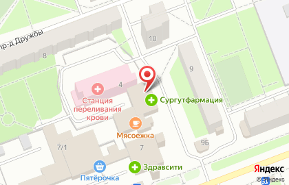 Аптека Сургутфармация в Ханты-Мансийске на карте