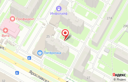 Квадрат на Ярославской улице на карте